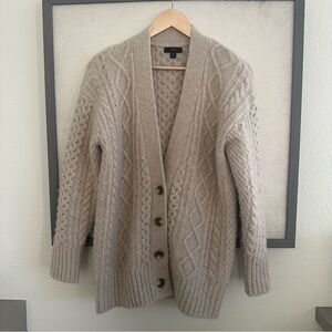J. Crew Cable Knit Cardigan in Heather Stone Size XS